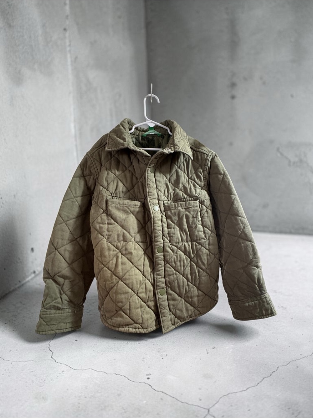 Kids dip Quilted Olive Green Jacket